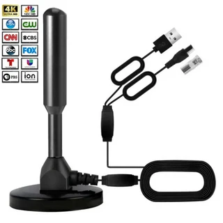 2025년 신형 지상파 디지털 TV 안테나 4K 실내외 겸용 흡착식 TV 안테나 DTMB 안테나 가정용 DVB-T, 01 Black