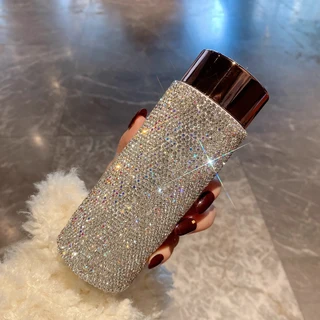 블링 라인 석 절연 컵 316 스테인레스 스틸 보온병 커피 여행 머그잔 휴대용 자동차 냉온수 선물, 01 280ml, 03 하얀색