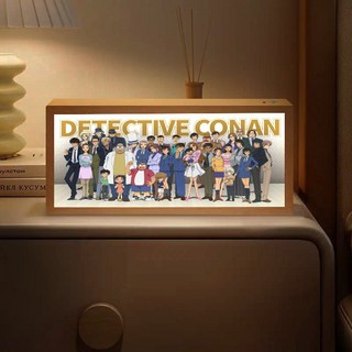 怪盜基德 名偵探柯南周邊 動漫燈光畫 二次元動漫 手辦擺件 床頭小夜燈 質感裝飾畫 氛圍夜燈 禮物, CT-DKN-5,线稿款（全新第五代升级灯珠）, CT-DKN-5