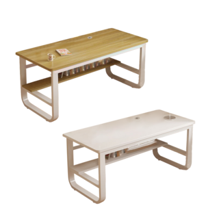 好的家居 經典U型書桌, 【白色+白架】120x60cm, 白色+白架