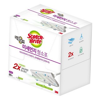 3M 스카치브라이트 미세먼지 청소포 더블액션 80매 (표준형 일회용 마른걸레), 80매입