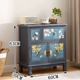 복고풍 나비장 서랍장 빈티지 엔틱 왕실 가구 수납 콘솔 자개농 장식장 원목 자개장 은박, 완전 조립 완료, 3. LZ011 빈티지블루 2단