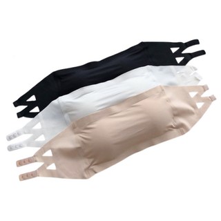 小蘭優購 內衣 無肩帶 抹胸 一字圍 無痕 冰絲 美背 防走光 隱形 打底 小可愛