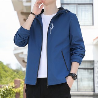 TAQUOUTO 男款加絨保暖衝鋒外套 防水防風連帽厚外套 牛仔藍