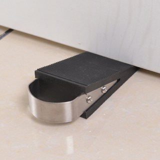 고급 스텐고리 고무 도어스토퍼, 1개, 블랙