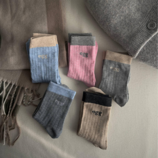 여성 자수 니트 양말 데일리 삭스 5켤레 세트