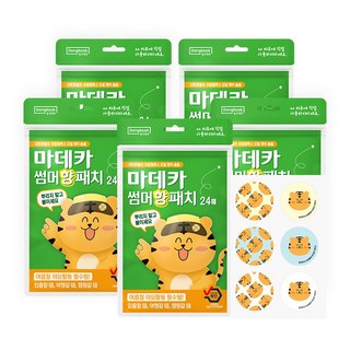 동국제약 썸머 향 패치 24매 여름 야외활동 필수템 유아 썸머패치 천연 아로마 오일사용 마데카 썸머패치, 5개