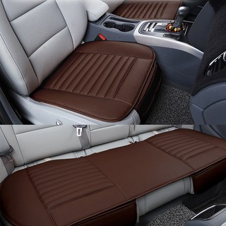 에어슬림 차량용 가죽방석 풀세트 포켓형 시트커버 통기구조 사계절 겨울방석 자동차 시트보호 커버 00429, 1세트, A4 모카브라운세트