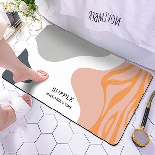 홈다움 빨아쓰는 말랑이 규조토 발매트 모던락 디자인 1+1, 물길  1+1, 2개