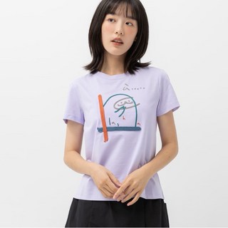 a la sha 元氣抹茶繡花舒適T恤 MAJ271 (舒適透氣 日系文藝 寬鬆版型), 深藍,M