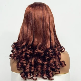 300% 밀도 글루리스 가발 5X5 투명 레이스 프론탈 클로저 스파이럴 컬 사이드 파트 인모 루즈 22인치, 03 33, 01 300%, 01 5x5