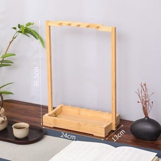 拾光優選好物 毛筆筆架掛架筆掛簡約多功能書法文房四寶置物架中式收納桌面擺件, 原木楠竹木筆無漆