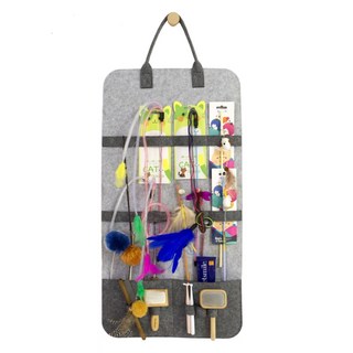 모모야 고양이 장난감 단단한 두꺼운 펠트 수납판 가방, 1개, 그레이