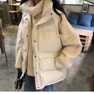 羽絨棉馬甲女秋冬加厚學生外搭保暖短款坎肩外套韓版寬鬆麵包背心