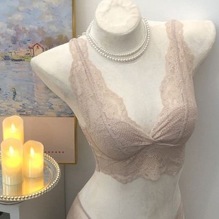 法式蕾絲內衣小胸無鋼圈內搭吊帶背心美背文胸罩