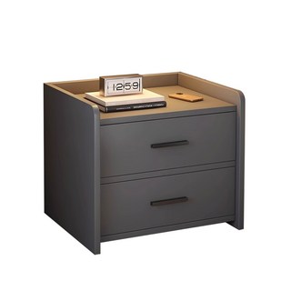 【極美家居】簡約床頭櫃 日系床頭櫃 床邊櫃 抽屜櫃 置物櫃 收納櫃 雙層櫃 床邊收納櫃, 1件, 質感床頭櫃-雙抽灰色-40*42*40,（店到店單筆限1張）不可加購其他商品