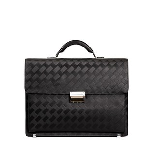 FREED 真皮牛皮 編織壓花斜方格手提包