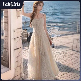 台灣發貨 海邊渡假風網紗連身裙，亮片魚尾裙設計，夏天海灘必備, 短款