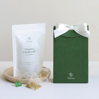 포이티 유기농 캐모마일차 + 리본 선물박스 꽃차 답례품, 1세트, 10개입