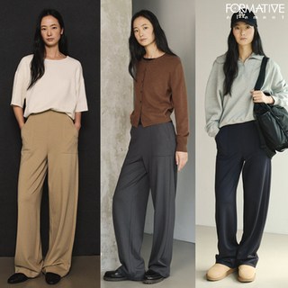 포머티브 여성 폰테 와이드 팬츠 2종