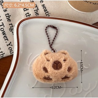 36 brushes 可愛毛絨卡皮巴拉掛飾 療癒水豚君吊飾 6.2x4.5公分, 02#胖嘟嘟