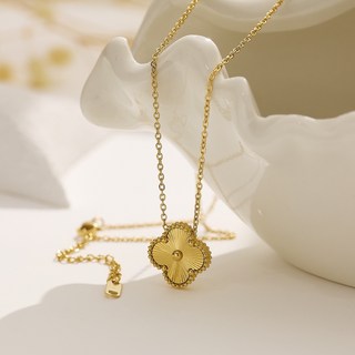 輕奢風幸運草鎖骨鏈手鏈套裝 時尚四葉草吊墜 不易過敏 持久閃耀