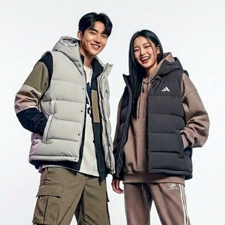 아디다스 남여공용 오리털 패딩 조끼 헬리오닉 클라이마웜 덕다운 후드 집업