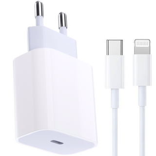 푸른빛 아이폰 애플 호환 고속 충전기 어댑터 + 8핀 케이블 2m, 1개, 화이트