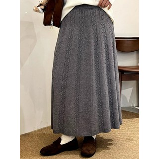 꽈배기 루즈핏 빅사이즈 여성롱스커트 엄마옷 겨울 데일리 XL~3XL