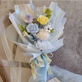 永生玫瑰花束 / 藍色系 / 情侶花束 / 現貨供應, 無須加購