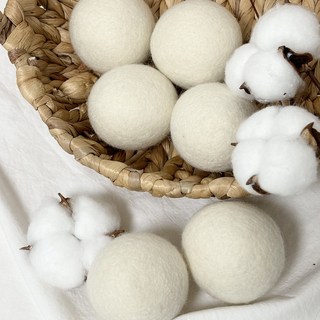 니드피스 건조기 양모볼 100% 천연 파우치포함, 4개, 화이트