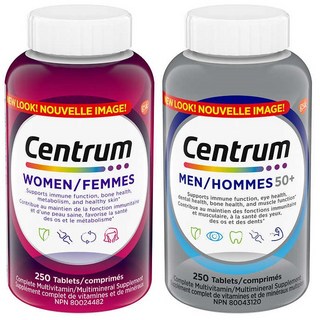 센트룸 우먼 250정 & 실버맨 50+ 250정 멀티비타민 2병 세트, 1세트