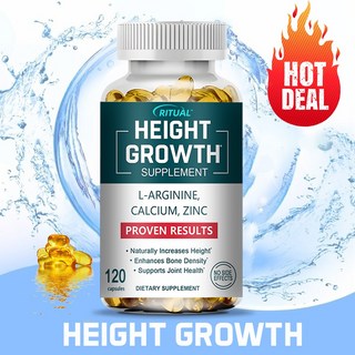 키 성장 보조제 - 칼슘 비타민 D3 아연 함유 - 뼈 성장 촉진 - 120캡슐, 1개, 60정