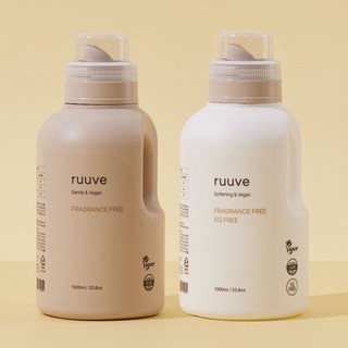 러베 유아 천연 아기 비건 세탁 세제 1L + 섬유유연제 1L, 세탁세제 1개+섬유유연제 1개, 세탁세제+유연제(시그니처향)