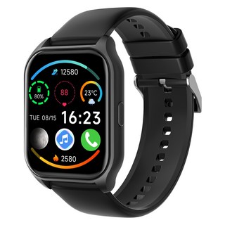 블루투스 스마트 워치 통화가능 웨어러블 1.83인치 한글판, GPS + 블루투스, 4.2cm, 블랙