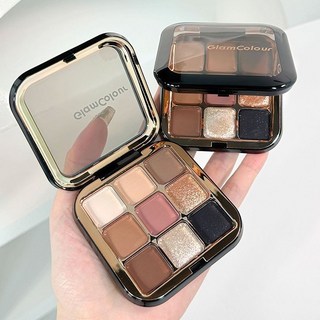 慕尼黑 魔法色彩 黑魔方九色眼影盤 大地色 啞光 霧面 珠光 煙燻 飽和細閃, 1個, 12g,眼影盤（關注送眼影刷）