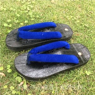 〖安心購〗方款室內紳士和服燒桐男式款木屐方頭拖鞋人字夾腳拖鞋闆鞋加大碼, 圓黑燒寶藍色,42