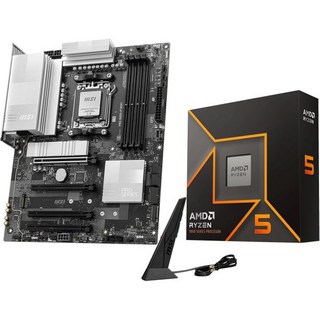 PC메인보드 마이크로 센터 AMD Ryzen 7 9700X CPU 프로세서와 MSI B850 게이밍 플러스 WiFi 마더보드ATX AM5 DDR5 PCIe 5.0 M.2 Gen, AMD Ryzen 5 9600X+ MSI PRO B85