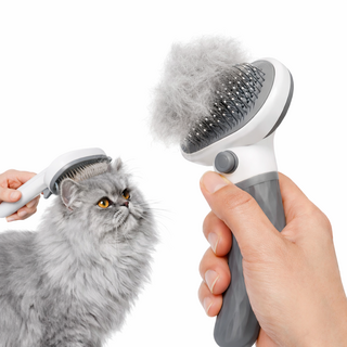 오피모 털날림없는 반려동물 원터치 브러쉬, 1개, 그레이