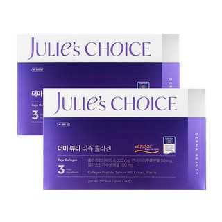 줄리스초이스 더마 뷰티 리쥬 콜라겐 프리미엄 연어 PDRN 마시는콜라겐 저분자콜라겐 펩타이드 탄력 엘라스틴 제로슈가 액상콜라겐, 2개, 14회분