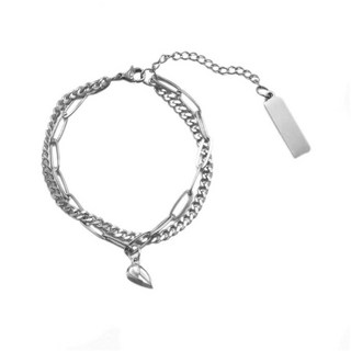 情侶磁吸愛心手鏈一對，可調節長度，適合情侶配戴