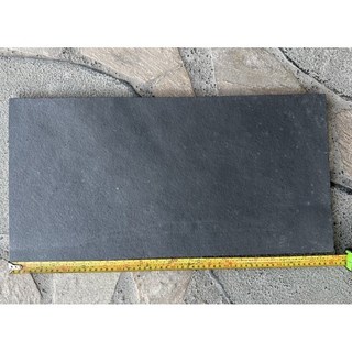 黑板岩石盤 30x60公分 平面長方形石板 料理餐盤擺飾, 1個, Black, 石板