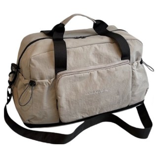 可折疊可擴充行李袋 旅行袋 收納包 折疊行李袋 運動包 瑜珈包 旅行包 米白黑色藍色粉色灰色, 1個, 深灰  擴充/折疊/口袋多