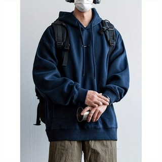 美式街頭潮牌貼標連帽衛衣男士痞帥春秋新款寬鬆情侶運動套頭外套