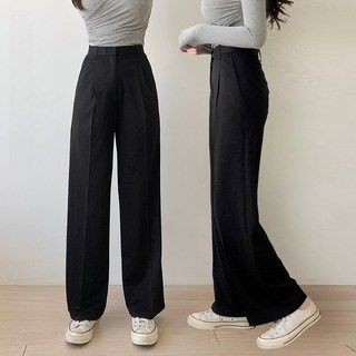 에이린즈 여성 슬랙스 바지 세미와이드 스판 팬츠