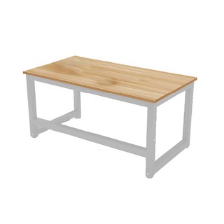 長140方管書桌 簡約設計淺胡桃木色辦公桌 學生書房工作桌, 140cm方管書桌-白架/(一單限下一張)