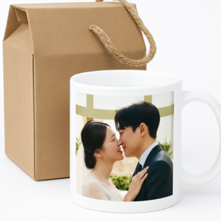 사진머그컵 1개부터제작 사진컵 포토컵, 화이트-선물상자포함, 1개