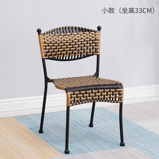 【椿嶼】藤椅單人椅子藤編家用小藤椅室外陽臺戶外休閒小騰椅靠背椅仿滕椅, 升級加固雙色坐高32cm單把, 1個