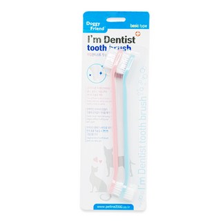 희원상사 아임덴티스트 강아지 스틱 칫솔 일반모 2p세트, 혼합, 1세트