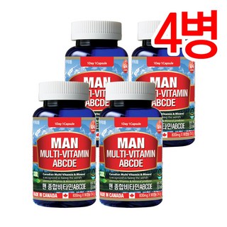 통라이프-맨 종합비타민ABCDE+미네랄 3개월분-남성용 멀티비타민-4병, 1개, 90정